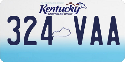 KY license plate 324VAA