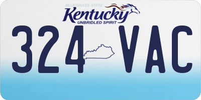 KY license plate 324VAC