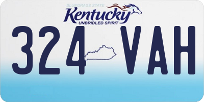 KY license plate 324VAH