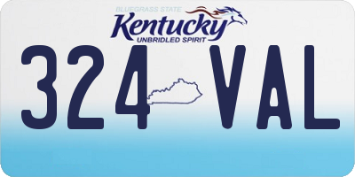 KY license plate 324VAL