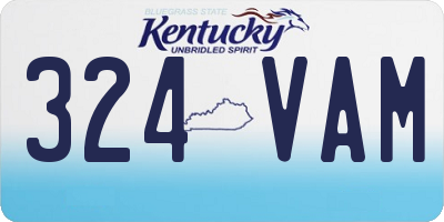 KY license plate 324VAM