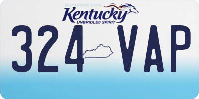 KY license plate 324VAP