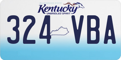 KY license plate 324VBA