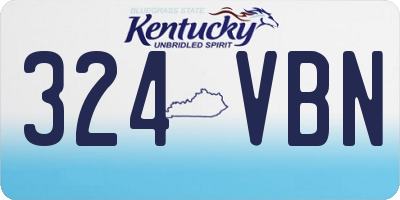 KY license plate 324VBN