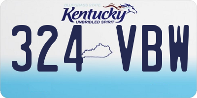 KY license plate 324VBW