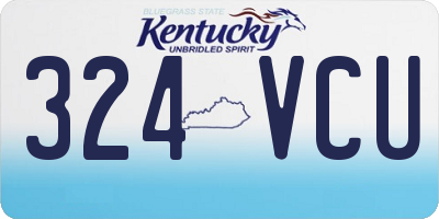 KY license plate 324VCU