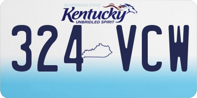 KY license plate 324VCW