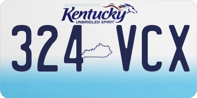 KY license plate 324VCX