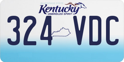 KY license plate 324VDC