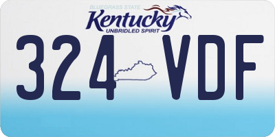 KY license plate 324VDF