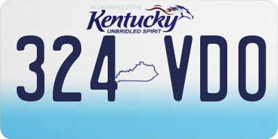 KY license plate 324VDO