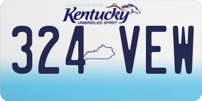 KY license plate 324VEW