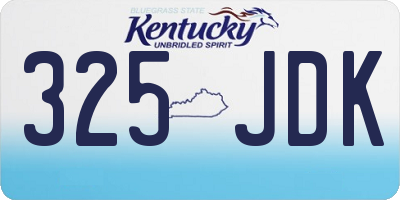 KY license plate 325JDK