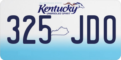 KY license plate 325JDO