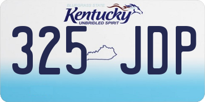 KY license plate 325JDP