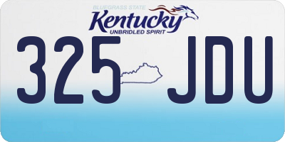 KY license plate 325JDU