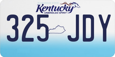 KY license plate 325JDY