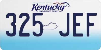 KY license plate 325JEF