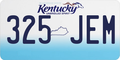 KY license plate 325JEM