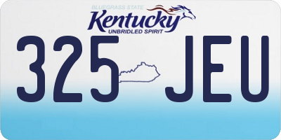 KY license plate 325JEU