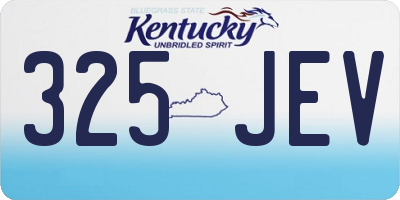 KY license plate 325JEV