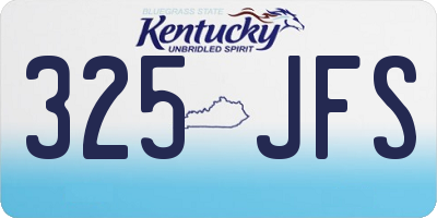 KY license plate 325JFS