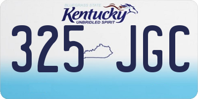 KY license plate 325JGC
