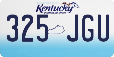 KY license plate 325JGU