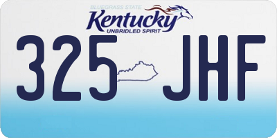 KY license plate 325JHF