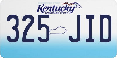 KY license plate 325JID