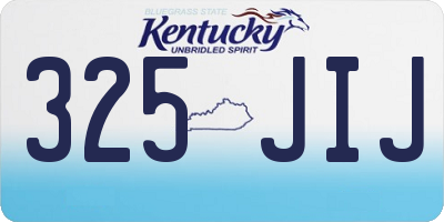KY license plate 325JIJ