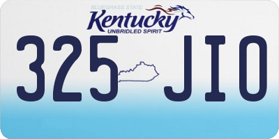 KY license plate 325JIO