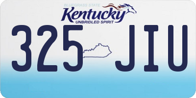 KY license plate 325JIU