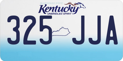 KY license plate 325JJA