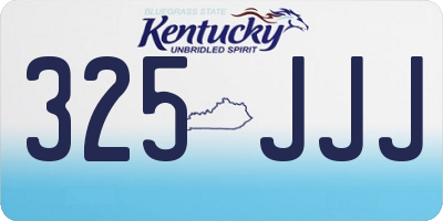 KY license plate 325JJJ
