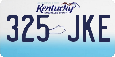 KY license plate 325JKE