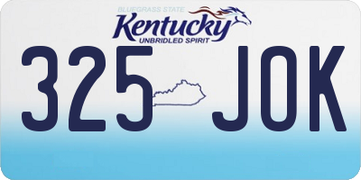 KY license plate 325JOK