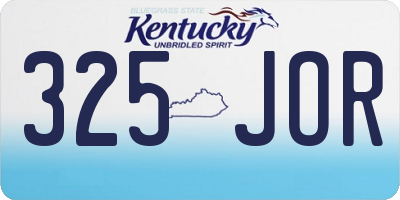KY license plate 325JOR