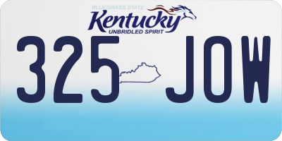 KY license plate 325JOW