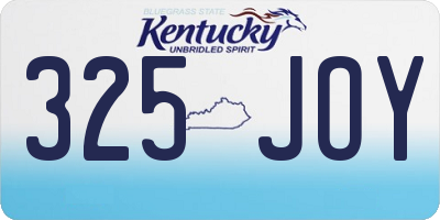 KY license plate 325JOY