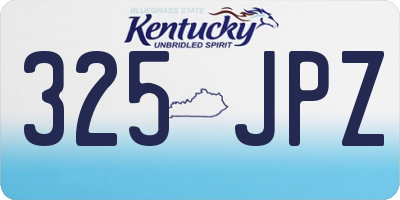 KY license plate 325JPZ