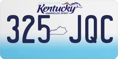 KY license plate 325JQC