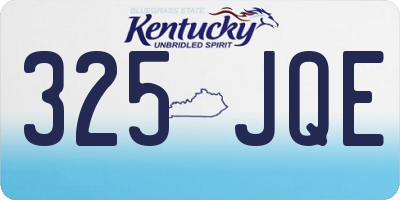 KY license plate 325JQE