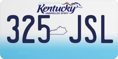 KY license plate 325JSL