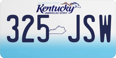 KY license plate 325JSW