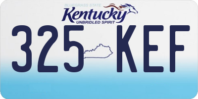 KY license plate 325KEF