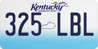 KY license plate 325LBL