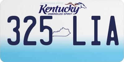 KY license plate 325LIA