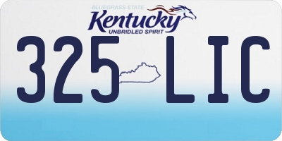 KY license plate 325LIC