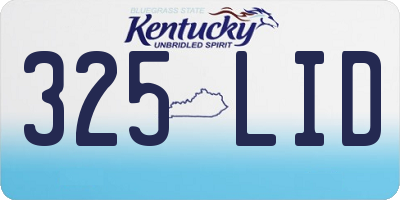 KY license plate 325LID